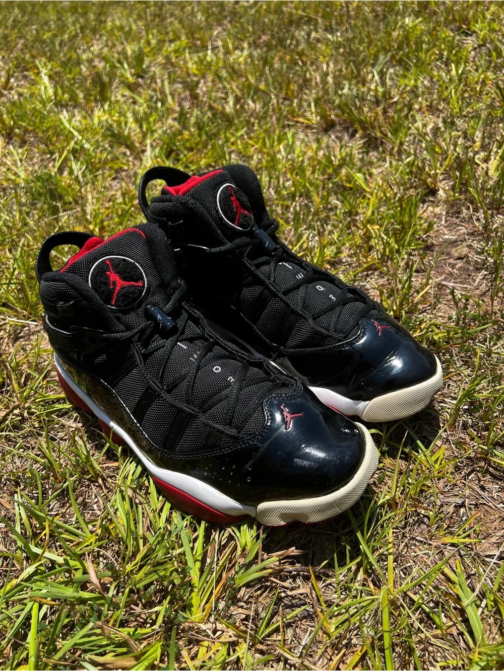 CLEAN Air Jordan size 10.5 Bred 6 Rings Red shoes